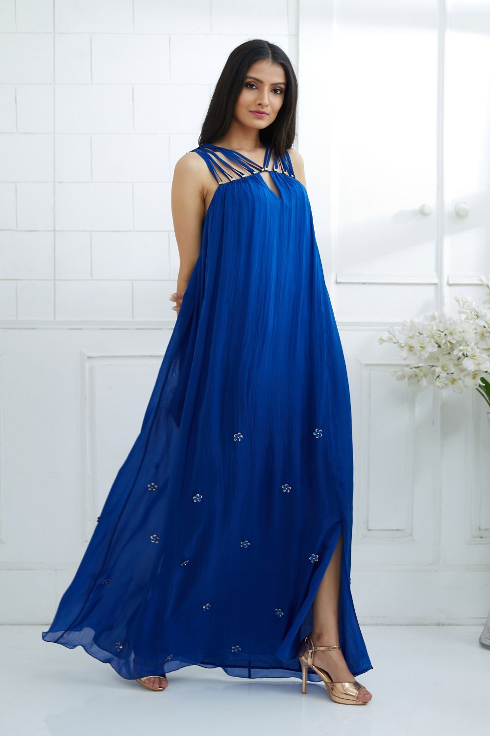 Baby Shower Dress Royal Blue Net